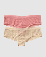 2-Pack tulle and lace cheeky panties#color_s37-ivory-pink