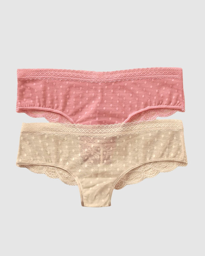 2-Pack tulle and lace cheeky panties#color_s37-ivory-pink