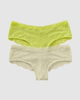 2-Pack tulle and lace cheeky panties#color_s39-print-greenish-yellow