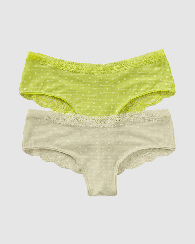 2-Pack tulle and lace cheeky panties#color_s39-print-greenish-yellow