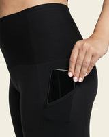Quick dry high waisted active legging with mesh panels#color_700-black