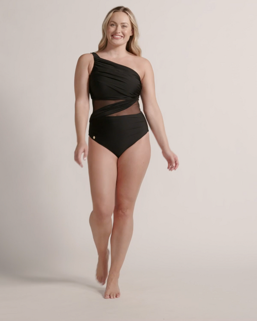 Asymmetrical slimming compression one piece swimsuit#all_variants