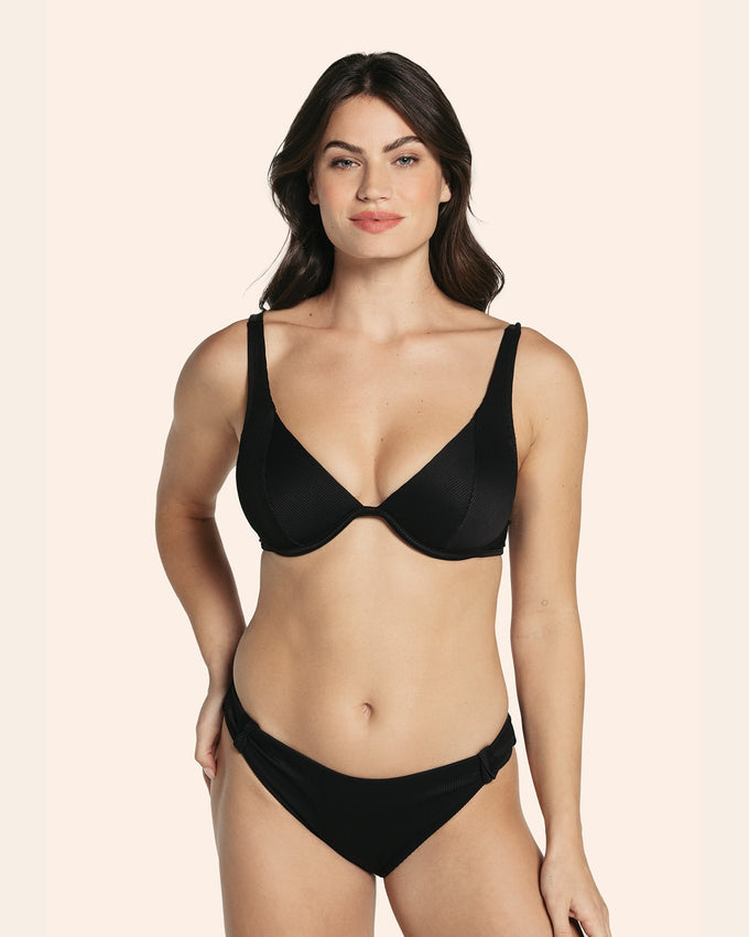 Bikini set with underwire top and tie detail bottom#color_700-black