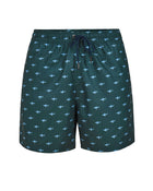 Eco-friendly graphic print knee-length swim trunks for men