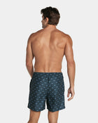 Eco-friendly graphic print knee-length swim trunks for men