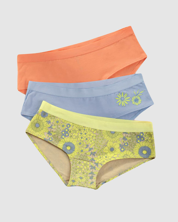 3 Hiphugger panties in cotton#color_s52-tangerine-sky-blue-flower-print