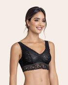 Full coverage plunge back lace bralette