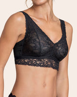 Full coverage plunge back lace bralette#color_700-black
