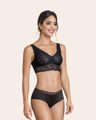 Full coverage plunge back lace bralette
