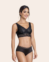 Full coverage plunge back lace bralette#color_700-black