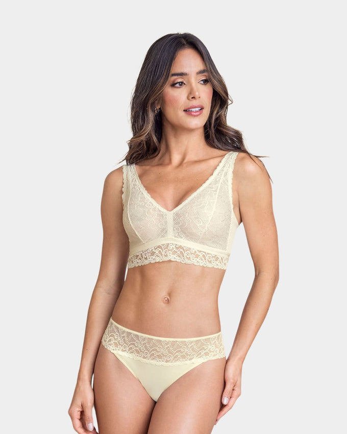 Full coverage plunge back lace bralette#color_898-ivory