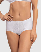 Mid-rise lace detail classic smoothing panty