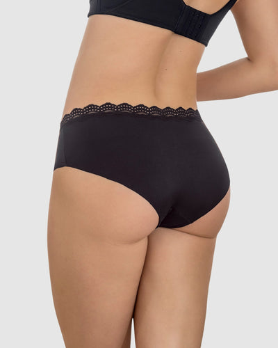 Midrise lace waistband cheeky panty#color_700-black