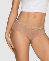 Midrise lace waistband cheeky panty#color_811-light-brown