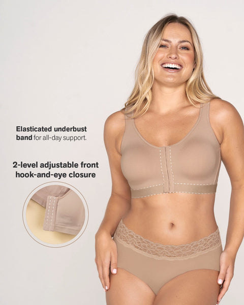 1 Pack Everyday Sleep Bras - Nature Cotton Soft Cup Wireless Front
