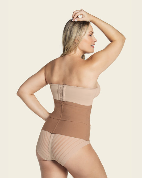 3-Belt custom waist cincher with lumbar support#color_857-brown