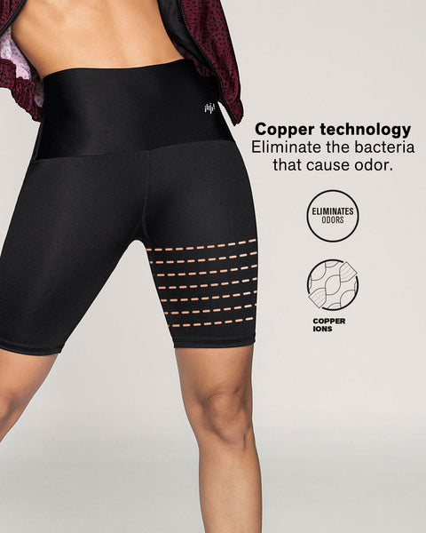 High-waisted knee-length shaper bike short activelife#color_700-black