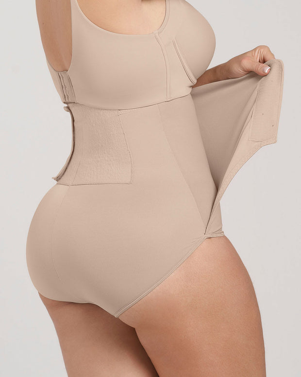 Stage 1 post-surgical velcro closure firm compression panty#color_802-nude