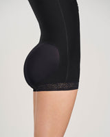 Stage 1 post-surgical boyshort girdle with front hook-and-zip closure#color_700-black
