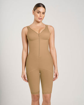Stage 1 short length firm compression postsurgical bodysuit#color_880-natural-tan