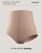 High-waisted firm compression postpartum panty with adjustable belly wrap