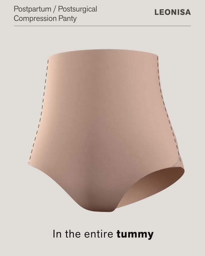 High-waisted firm compression postpartum panty with adjustable belly wrap#all_variants